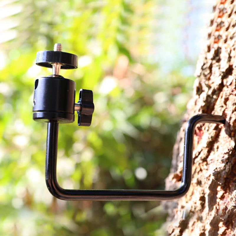 Universal Trail Camera Mount – Adjustable Tree Screw Bracket for Solar Panels & Night Vision Devices (1/4" M5 Thread)