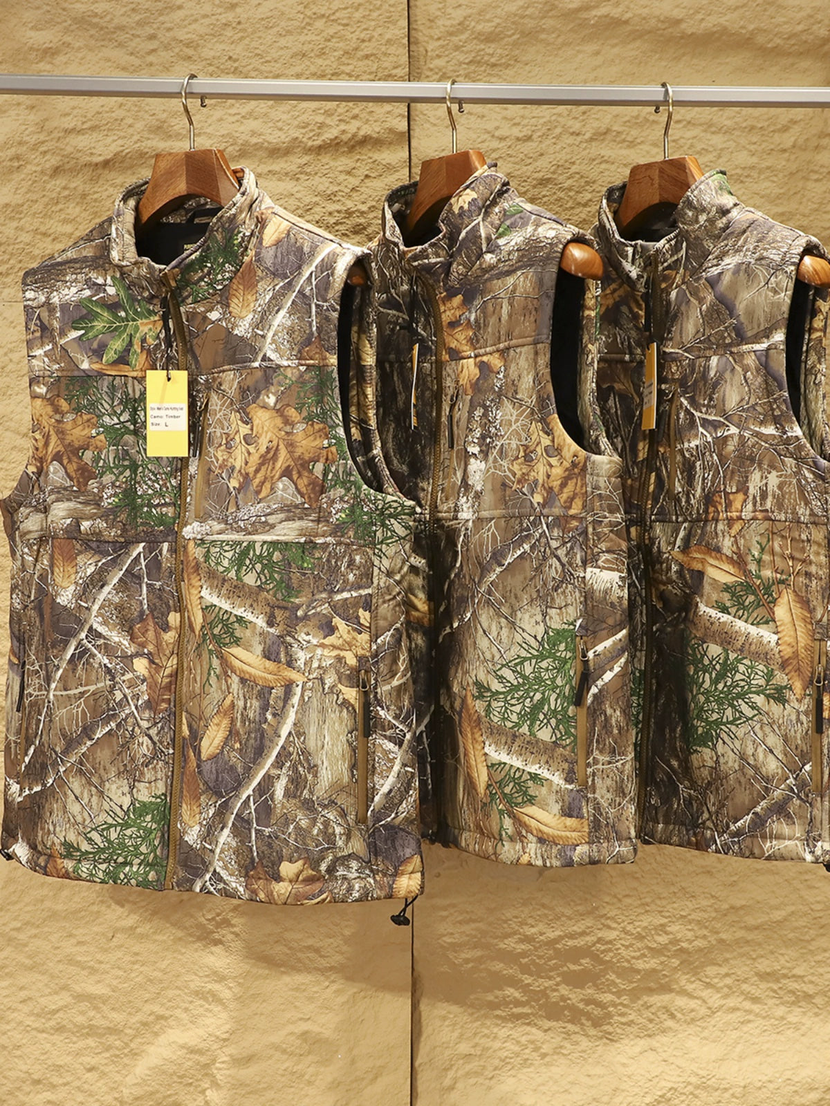 North American Outdoor ~ Hunting Outdoor Windproof Waterproof Autumn and Winter Bionic Camouflage Thickened Warm Cotton-padded Vest Vest