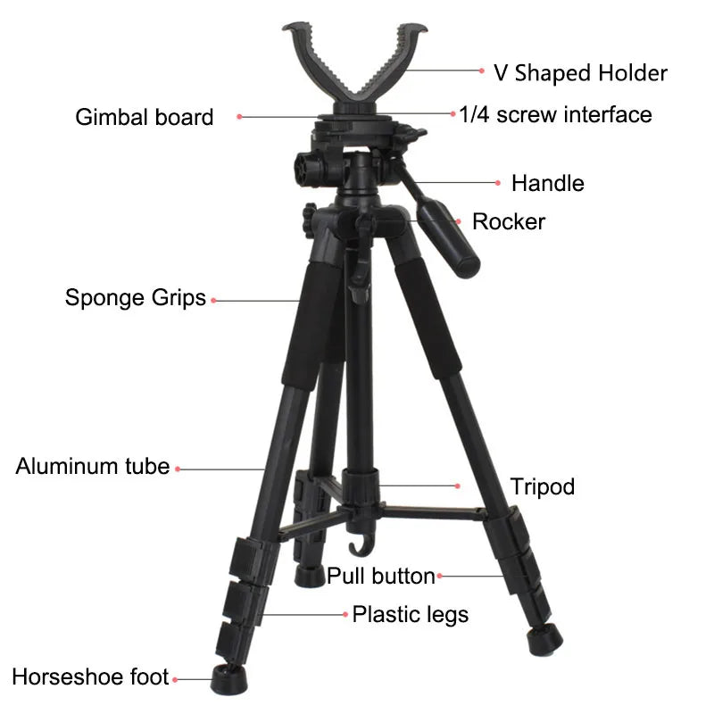 Shooting Tripod – V-Yoke Hunting Stick & Universal Camera Mount