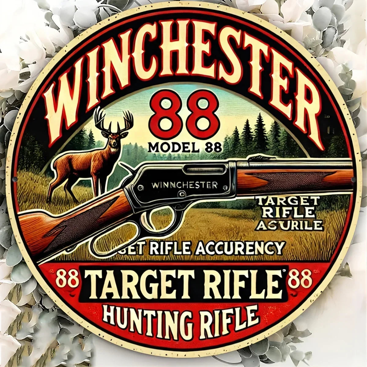 Winchester Model 88 Vintage Wall Art Sign -Metal Plaque For Home, Bar, Hunting Room Decor
