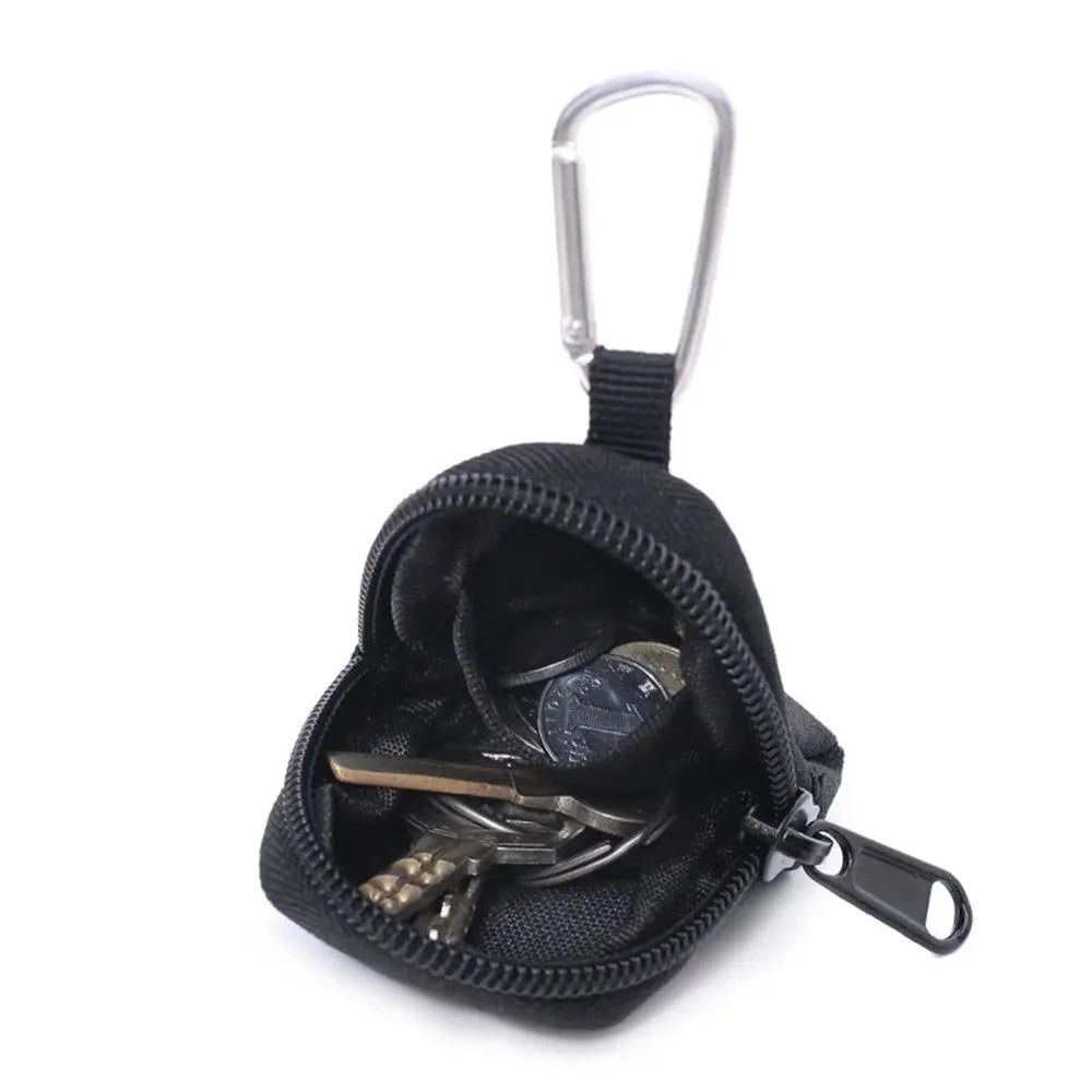 Tactical EDC Key & Coin Pouch – Zipper Wallet with Keychain for Outdoor Use