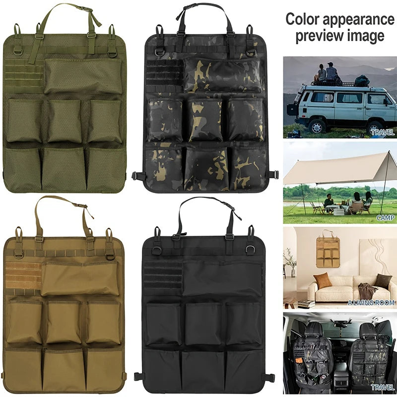 Car Seat Storage Organizer Seat Back Storage Bag Tactical Military Camo Hanging Bags Car Tidying Pocket Interior Accessories