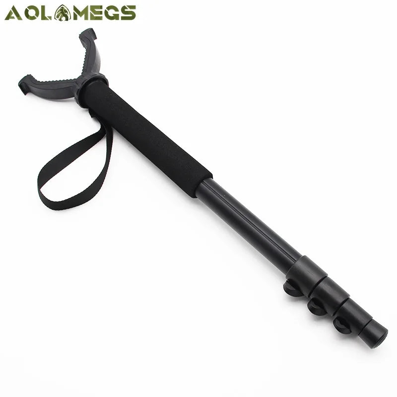 Aluminum Telescopic Shooting Stick – V-Shaped Rotating Yoke Monopod with Shoulder Strap