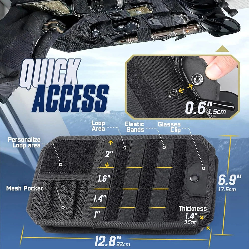 Molle Car Sun Visor Organizer Universal Car Auto Panel EDC Tool Pouch Holder Case for Car Accessories Molle Hunting Gears Bag