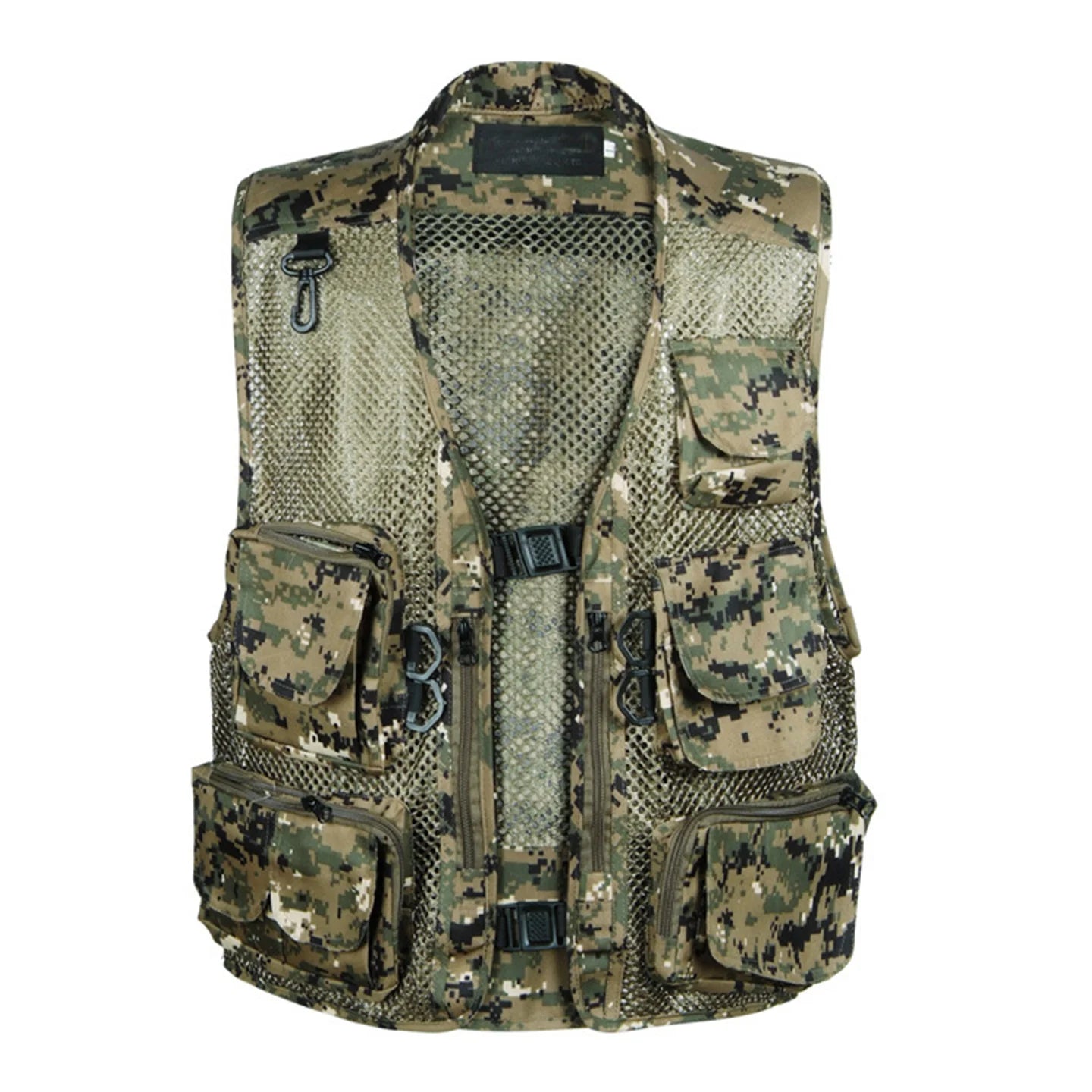 Men's Camouflage Hunting Vest Multiple Pockets Mesh Breathable Sleeveless Jacket Outdoor Fishing Waistcoat