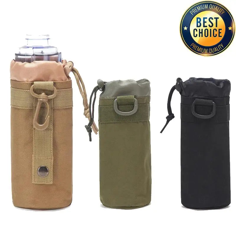 MOLLE Hunting Water Bottle Pouch – Outdoor Drawstring Bottle Holder for Hiking & Camping