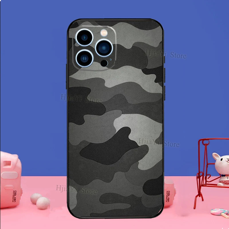 Military Army Camo iPhone Case – Rugged Cover for 7–16 Pro Max