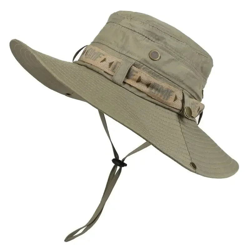 Camo Mesh Safari Hat – Wide Brim Hunting, Hiking & Fishing Sun Protection Cap