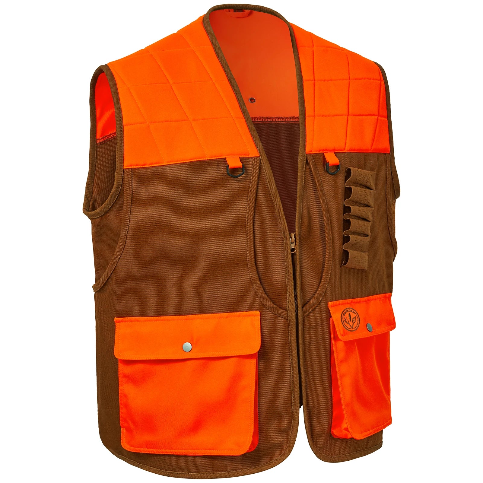 Unisex Upland Game Field Water-Resistant Bird Hunting Vest with Multi Pockets Brown/Orange Men Women FV11
