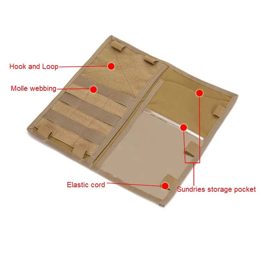 Tactical Vehicle Sun Visor Organizer Panel Double-sided Outdoor Sundries Storage Bag EDC Utility Tool Pocket Hiking Accessories