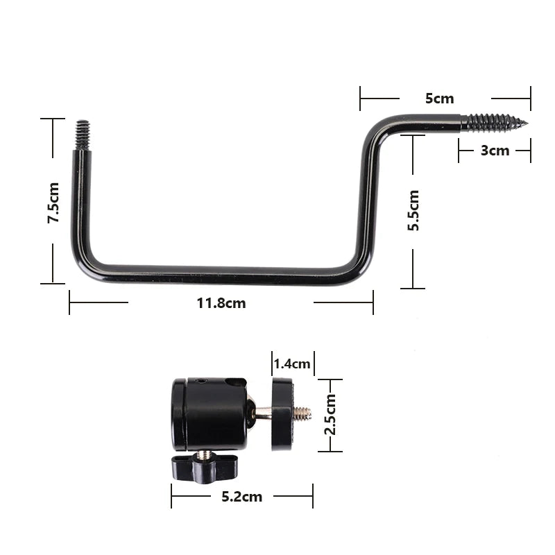 Universal Trail Camera Mount – Adjustable Tree Screw Bracket for Solar Panels & Night Vision Devices (1/4" M5 Thread)