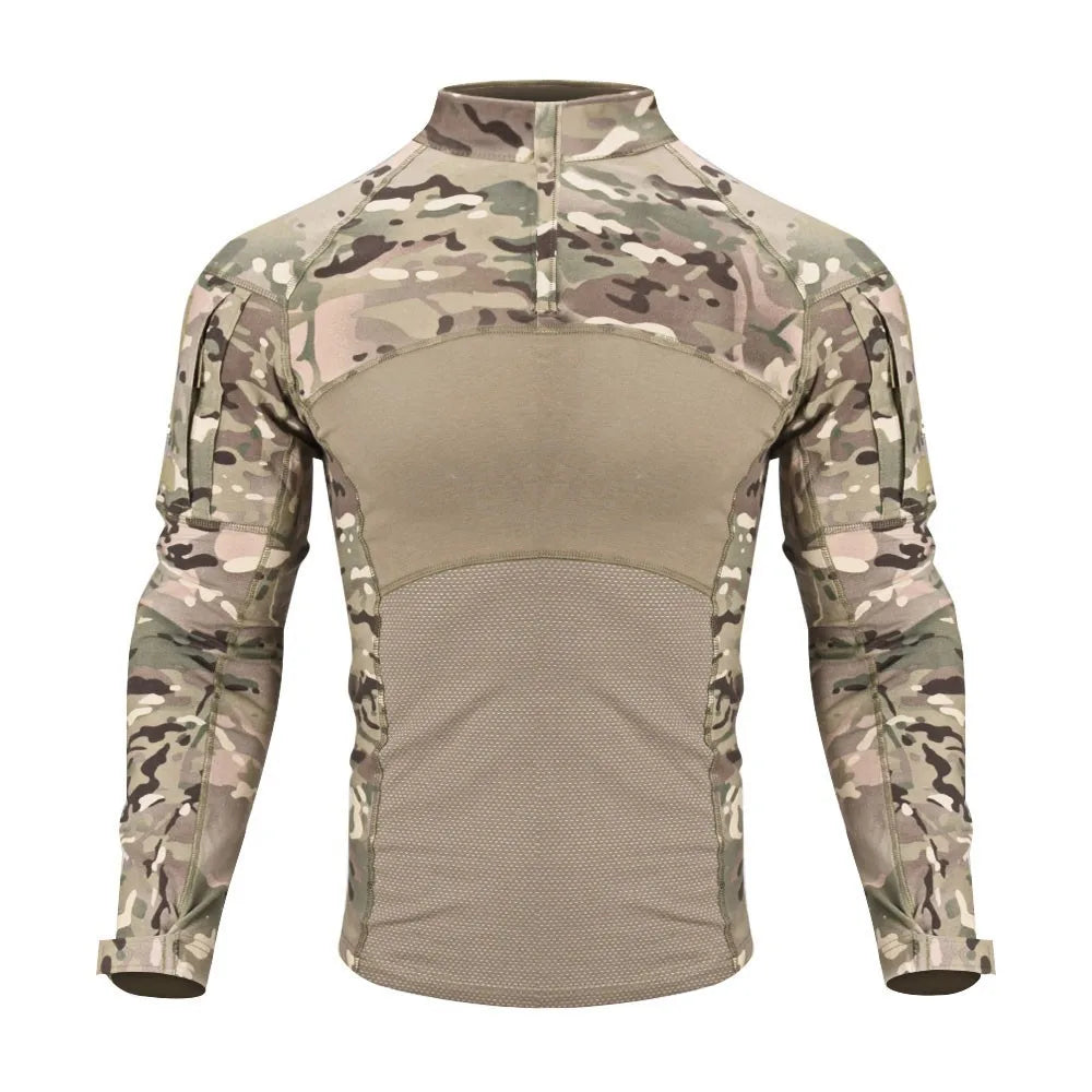 SINAIRSOFT Men's US Uniform Airsoft Hunting Tactical T Shirt Long Sleeve  Breathable Cotton  Assault Camo Outdoor Sports