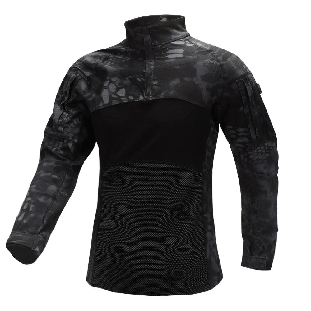 SINAIRSOFT Men's US Uniform Airsoft Hunting Tactical T Shirt Long Sleeve  Breathable Cotton  Assault Camo Outdoor Sports