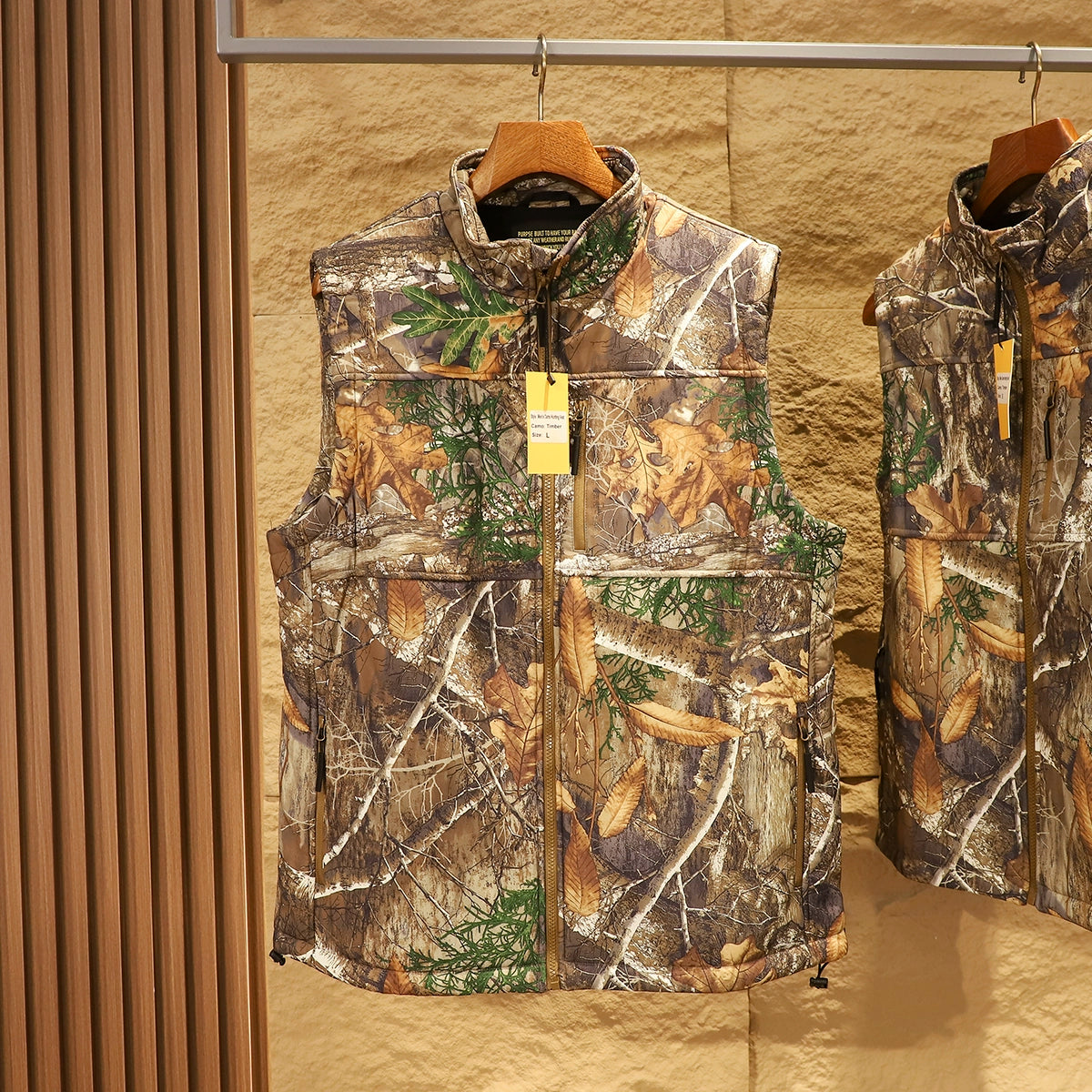North American Outdoor ~ Hunting Outdoor Windproof Waterproof Autumn and Winter Bionic Camouflage Thickened Warm Cotton-padded Vest Vest
