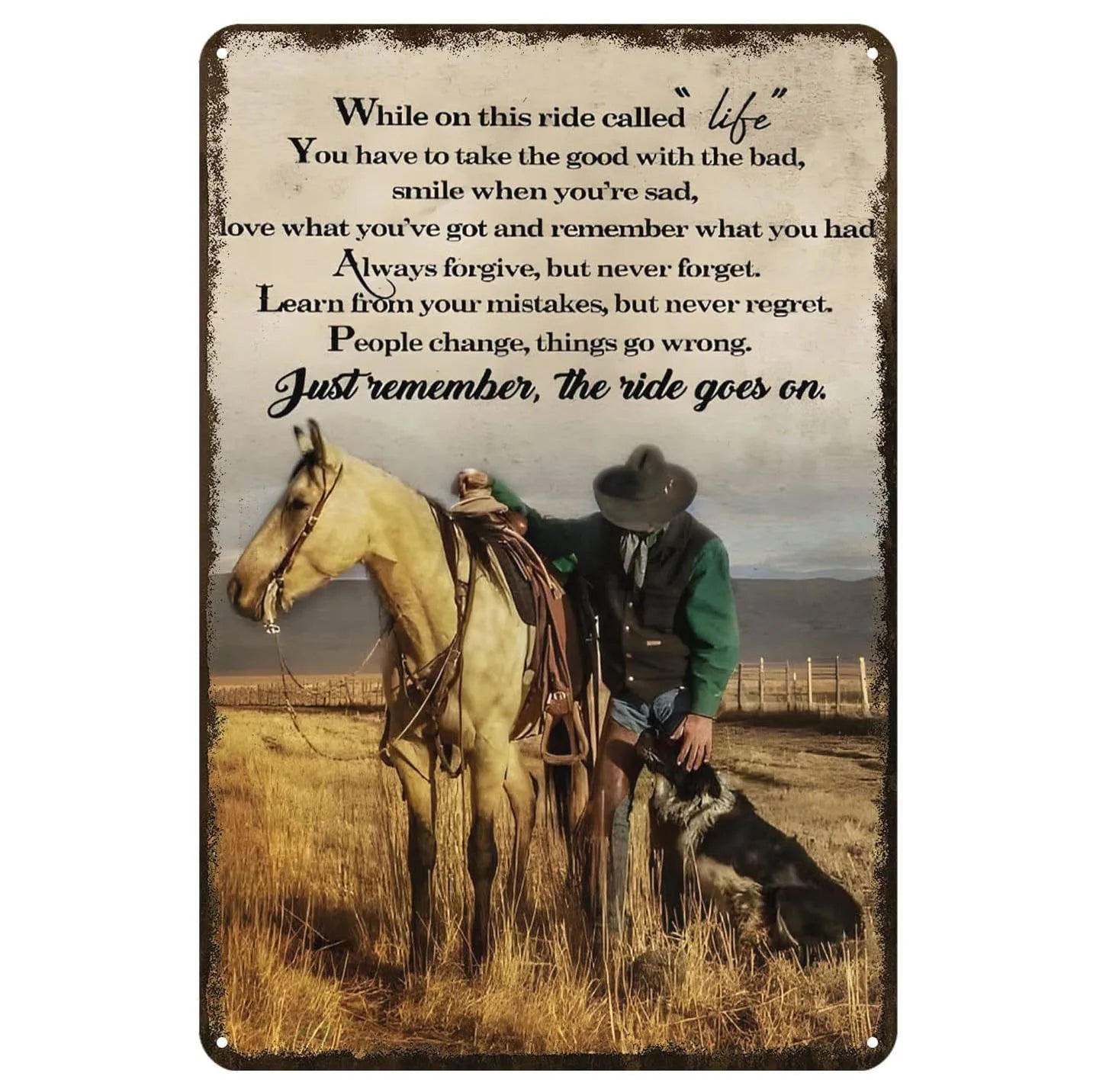 Wild West Cowboys Vintage Metal Tin Signs Wall Decor for Home Garden Garage Man Cave Bars Cafe Clubs Retro Posters Plaque