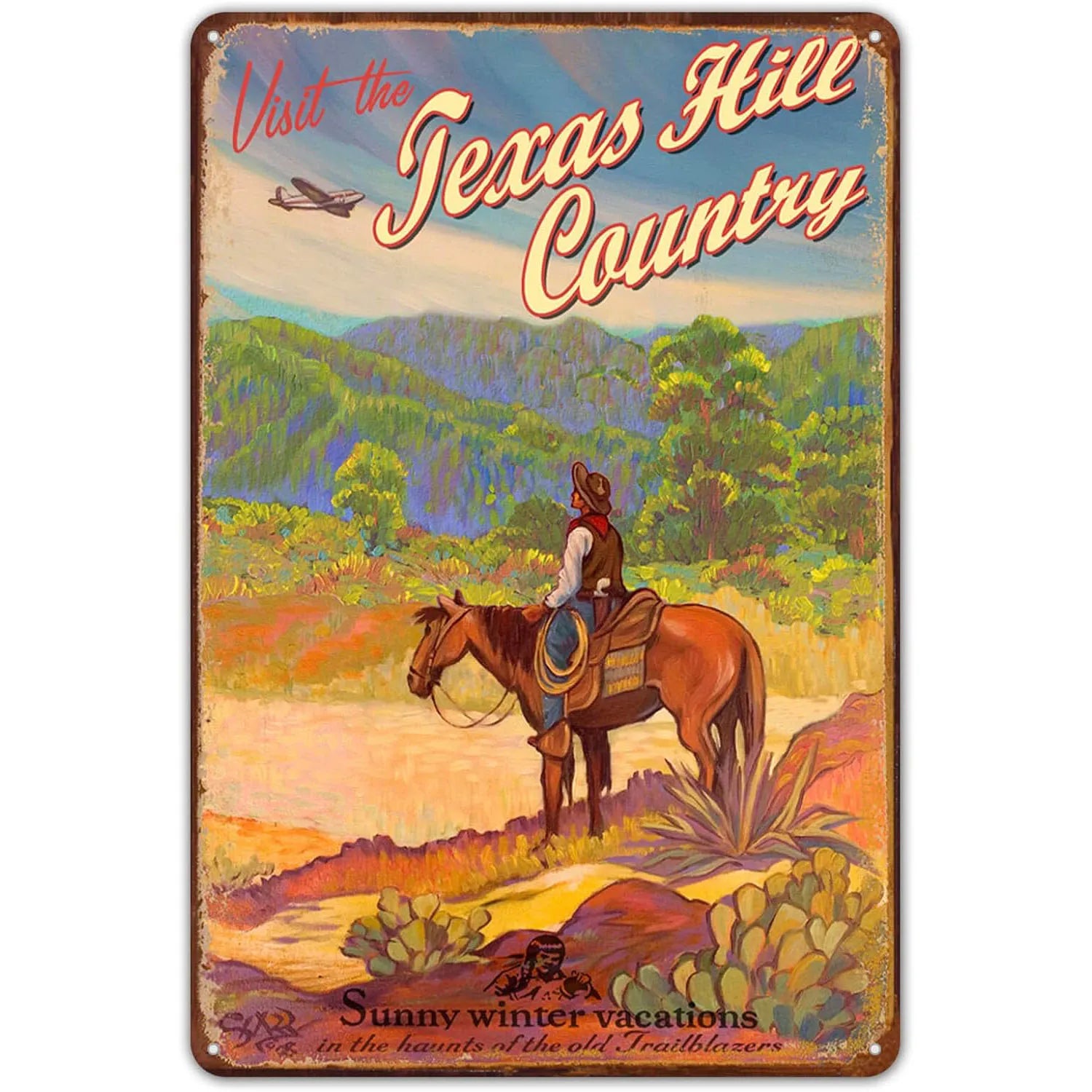 Wild West Cowboys Vintage Metal Tin Signs Wall Decor for Home Garden Garage Man Cave Bars Cafe Clubs Retro Posters Plaque