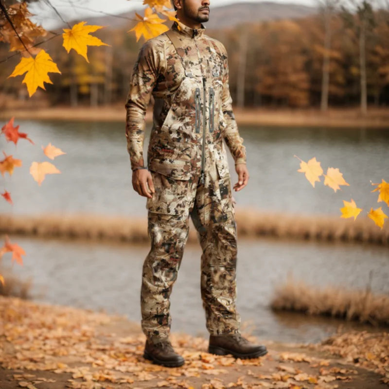 Camouflage Duck Hunting Bib – Waterproof Insulated Hudson-Style Hunting Pants
