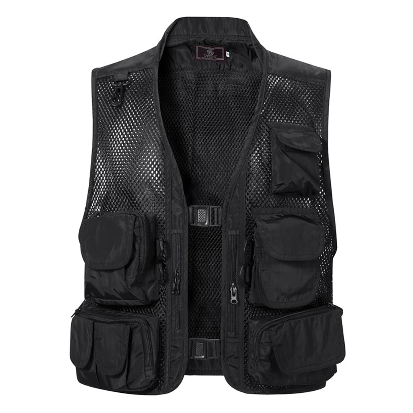 Men's Camouflage Hunting Vest Mesh Breathable Sleeveless Jacket Reporter Director Waistcoat Multi-Pocket Casual Fishing Vest