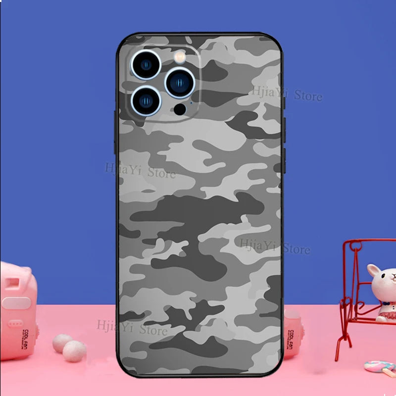 Military Army Camo iPhone Case – Rugged Cover for 7–16 Pro Max