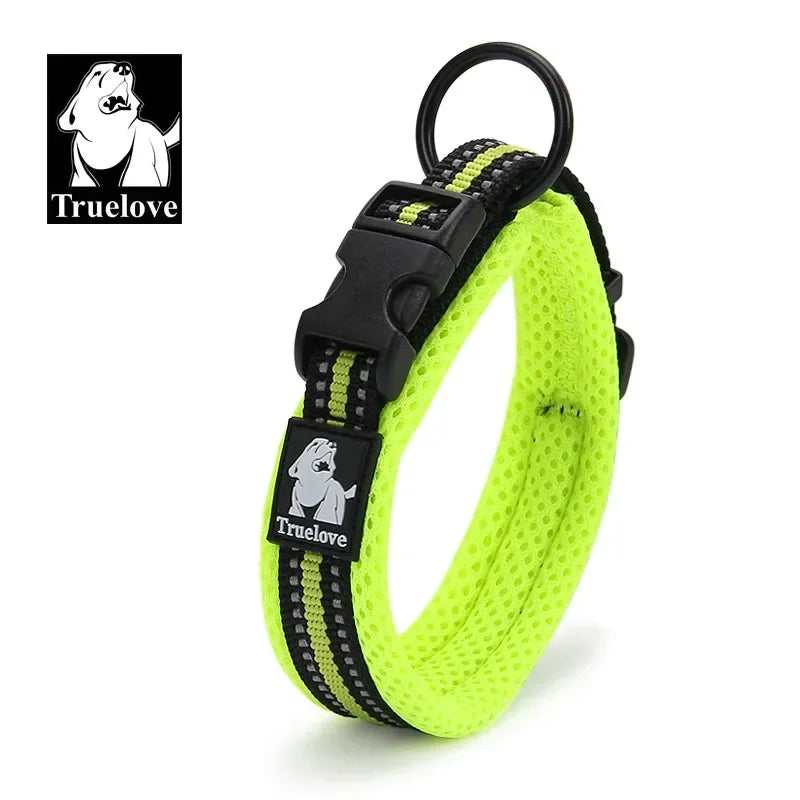 TrueLove Reflective Mesh Dog Collar – Adjustable, Heavy-Duty Nylon for All Breeds