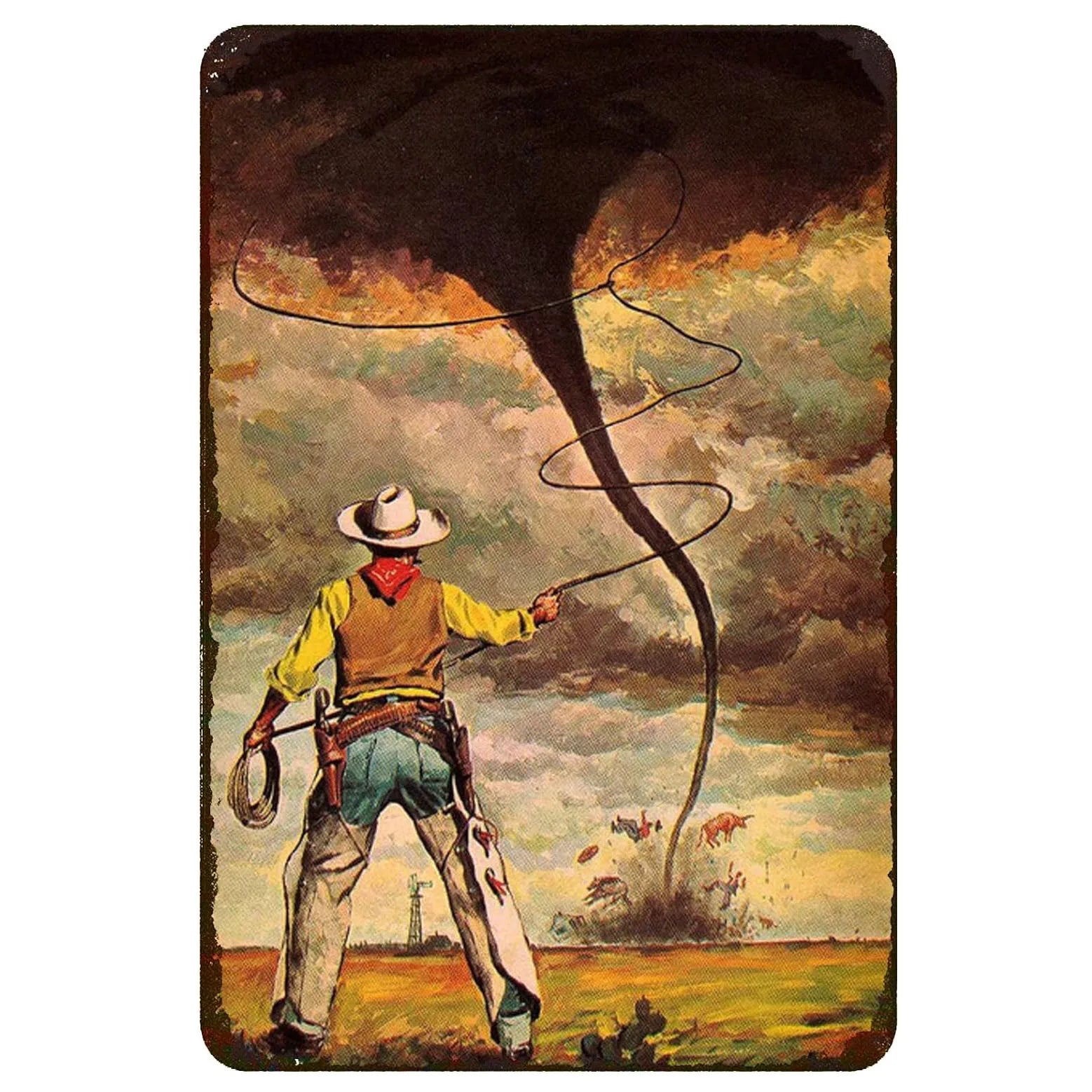 Wild West Cowboys Vintage Metal Tin Signs Wall Decor for Home Garden Garage Man Cave Bars Cafe Clubs Retro Posters Plaque
