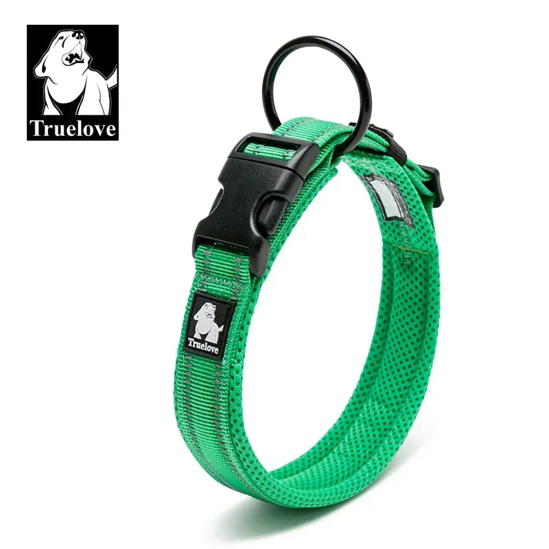 TrueLove Reflective Mesh Dog Collar – Adjustable, Heavy-Duty Nylon for All Breeds