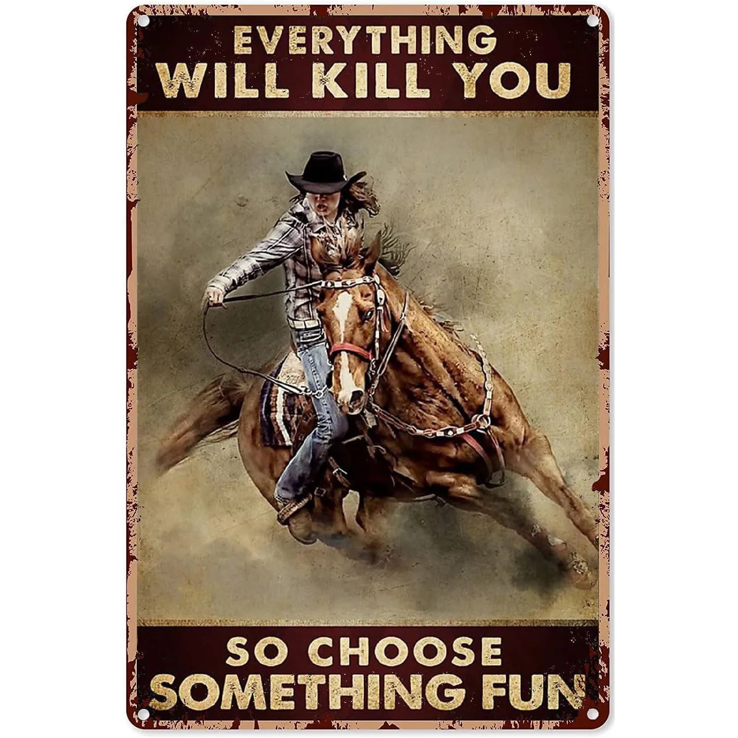 Wild West Cowboys Vintage Metal Tin Signs Wall Decor for Home Garden Garage Man Cave Bars Cafe Clubs Retro Posters Plaque