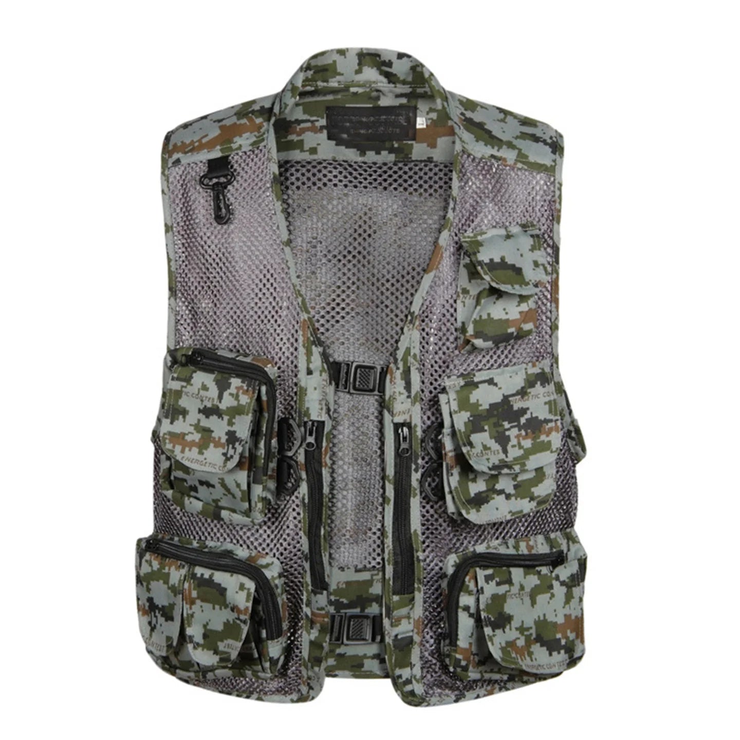Men's Camouflage Hunting Vest Multiple Pockets Mesh Breathable Sleeveless Jacket Outdoor Fishing Waistcoat