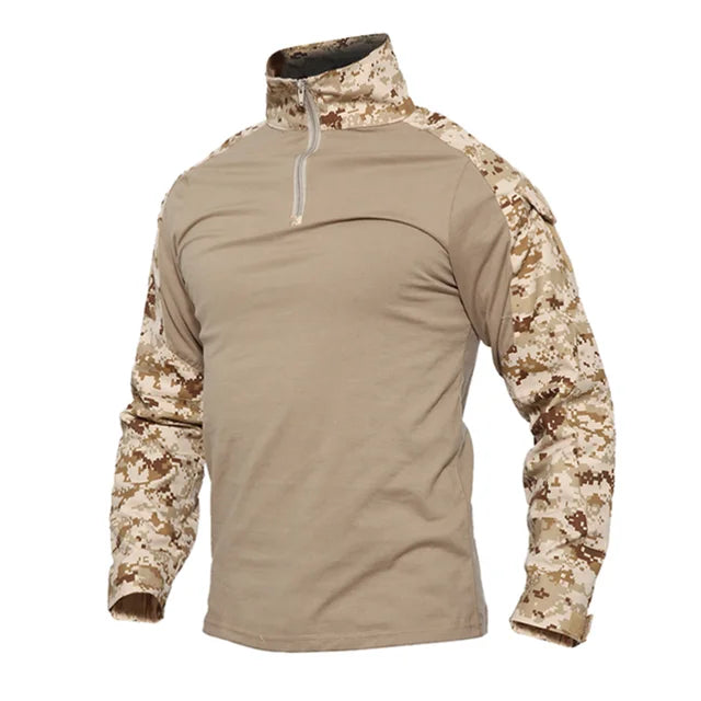 Mens US Army Tactical Multicam Military Combat Black T-Shirt Long Sleeve CP Camouflage Airsoft Shirts Camping Hunting Clothing