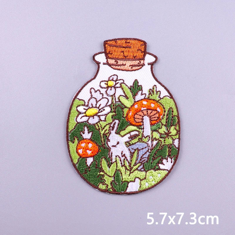 Nature & Wildlife Embroidered Iron-On Patch – Mountains, Animals & Adventure Design