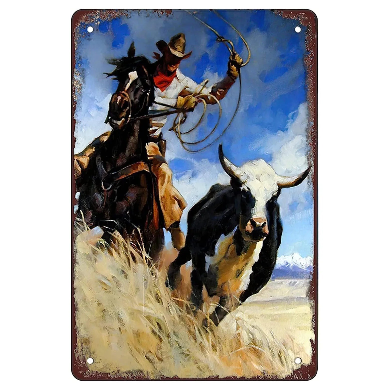 Wild West Cowboys Vintage Metal Tin Signs Wall Decor for Home Garden Garage Man Cave Bars Cafe Clubs Retro Posters Plaque