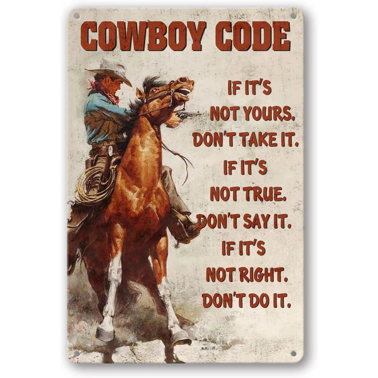 Wild West Cowboys Vintage Metal Tin Signs Wall Decor for Home Garden Garage Man Cave Bars Cafe Clubs Retro Posters Plaque