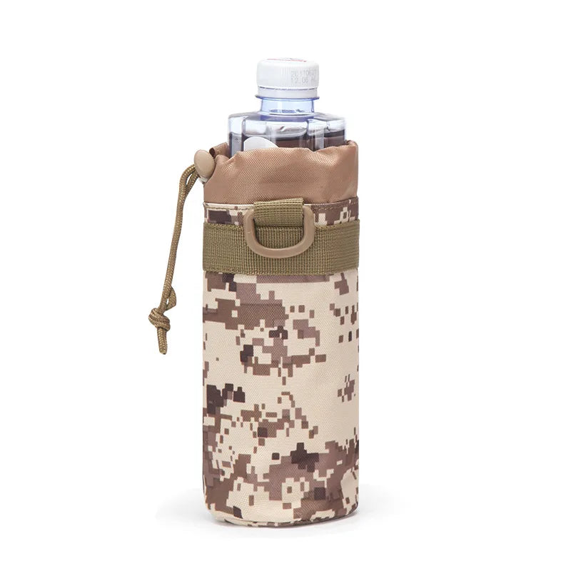 MOLLE Hunting Water Bottle Pouch – Outdoor Drawstring Bottle Holder for Hiking & Camping