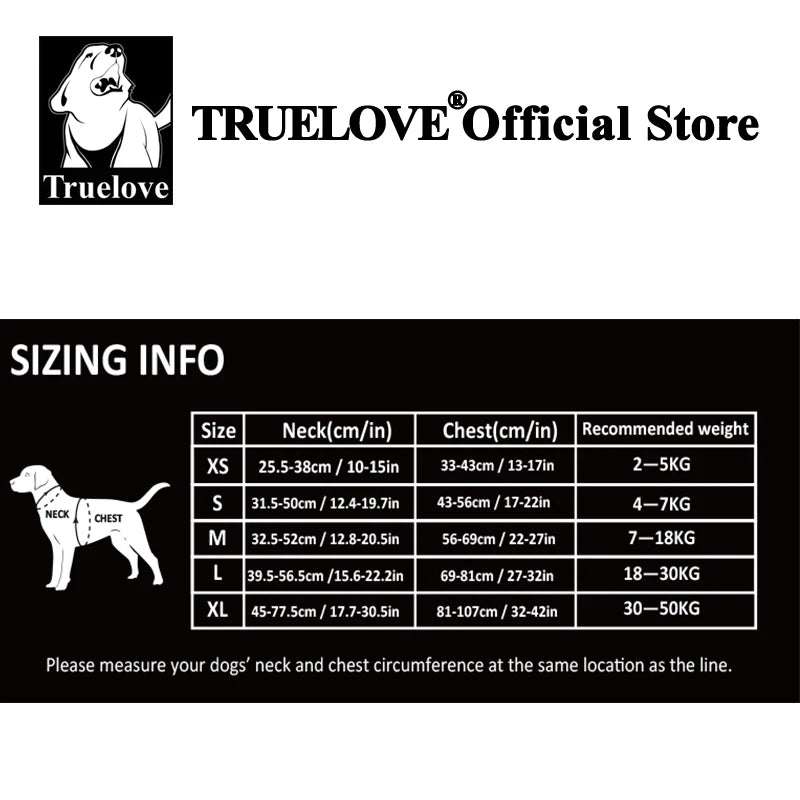 TrueLove No-Pull Reflective Dog Harness – Adjustable, Step-In Control Harness