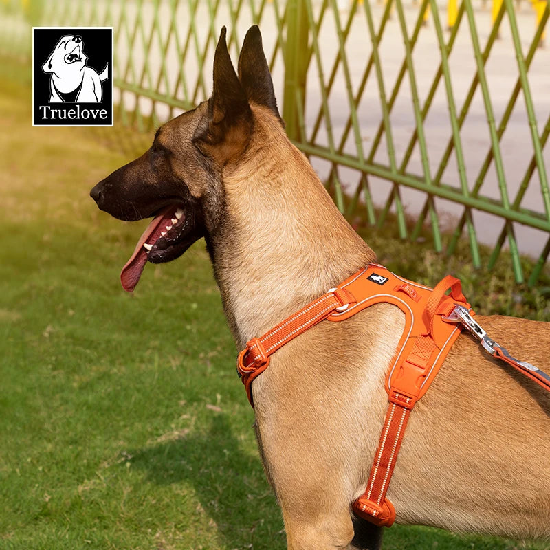 TrueLove No-Pull Reflective Dog Harness – Adjustable, Step-In Control Harness