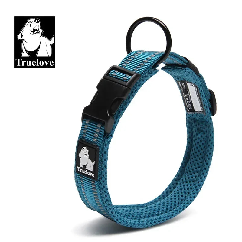TrueLove Reflective Mesh Dog Collar – Adjustable, Heavy-Duty Nylon for All Breeds