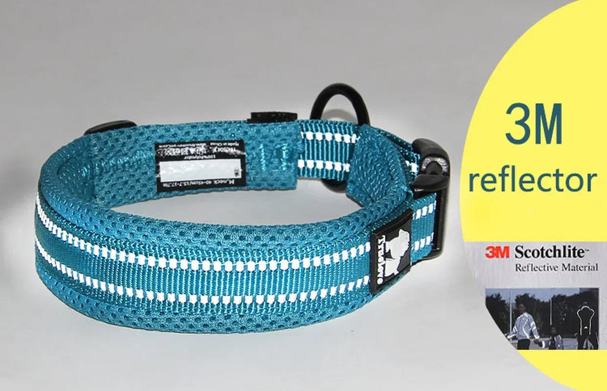 TrueLove Reflective Mesh Dog Collar – Adjustable, Heavy-Duty Nylon for All Breeds