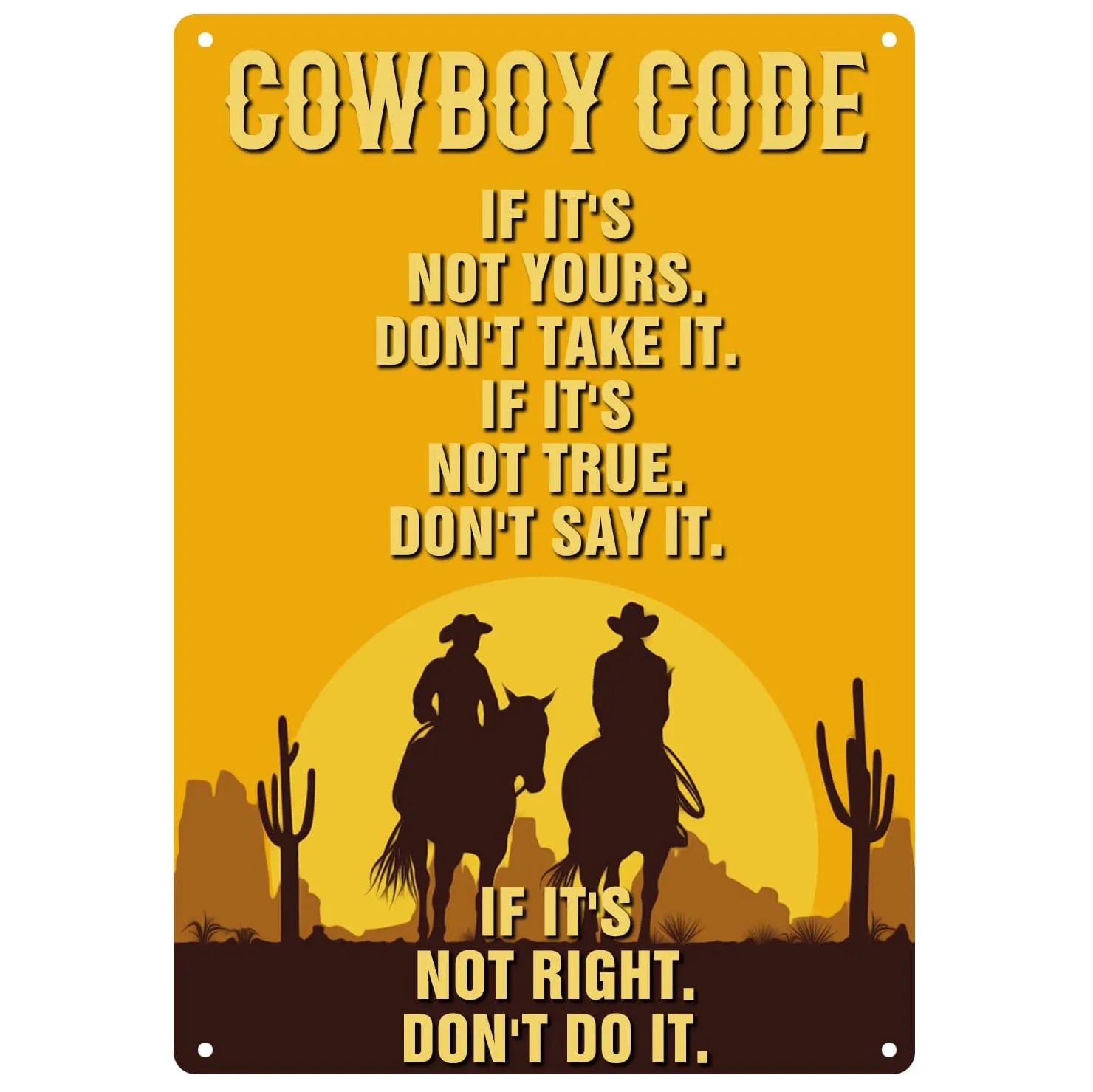 Wild West Cowboys Vintage Metal Tin Signs Wall Decor for Home Garden Garage Man Cave Bars Cafe Clubs Retro Posters Plaque
