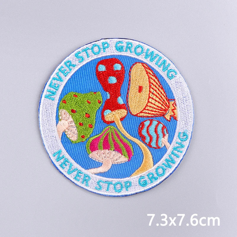 Nature & Wildlife Embroidered Iron-On Patch – Mountains, Animals & Adventure Design