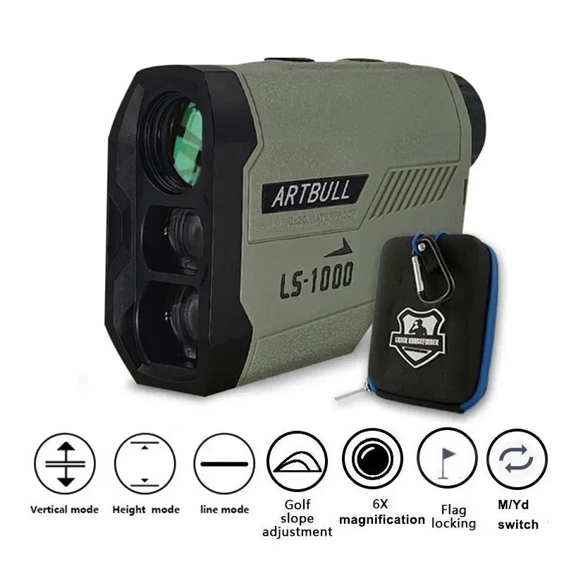 ARTBULL Laser Rangefinder – 1200M Hunting & Golf Distance Meter with Flag-Lock & Slope Adjustment