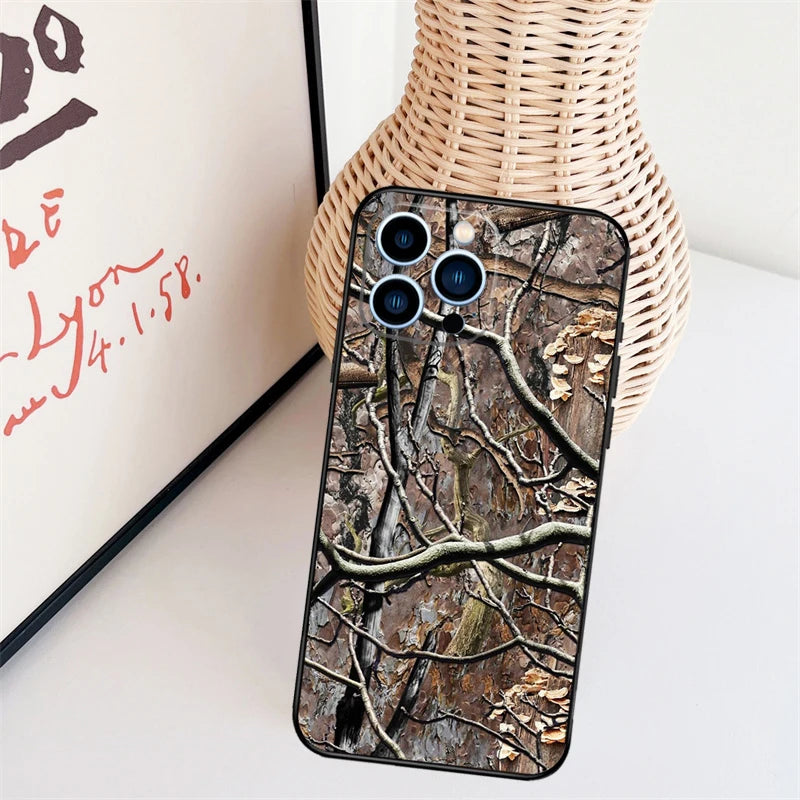 Camouflage Hunting iPhone Case – Rugged Back Cover for 7–16 Pro Max