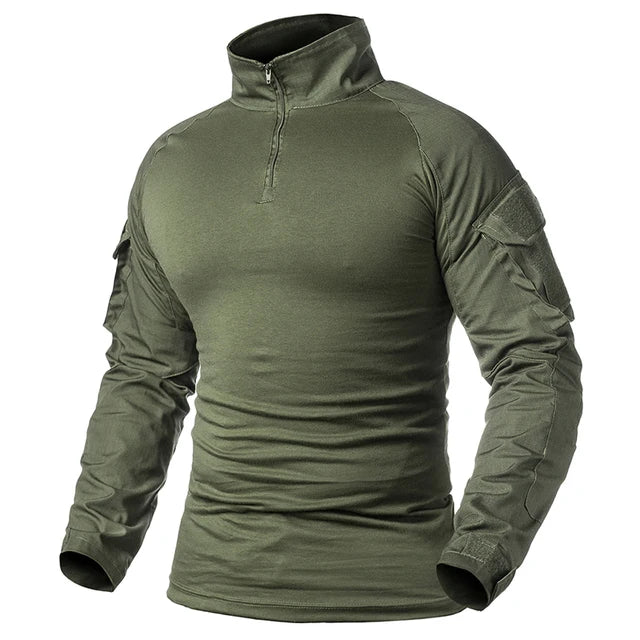 Mens US Army Tactical Multicam Military Combat Black T-Shirt Long Sleeve CP Camouflage Airsoft Shirts Camping Hunting Clothing
