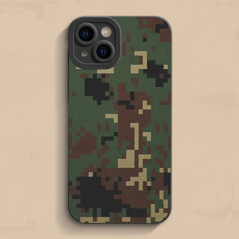 Graffiti Army Green Camo iPhone Case – Soft Cover for 7–16 Pro Max