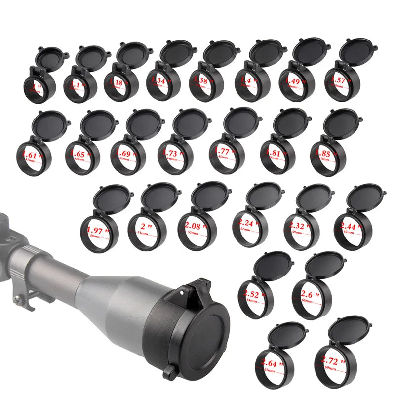 Rifle Scope Lens Cover for 25-69mm Caliber Hunting Riflescopes