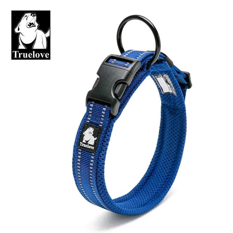 TrueLove Reflective Mesh Dog Collar – Adjustable, Heavy-Duty Nylon for All Breeds