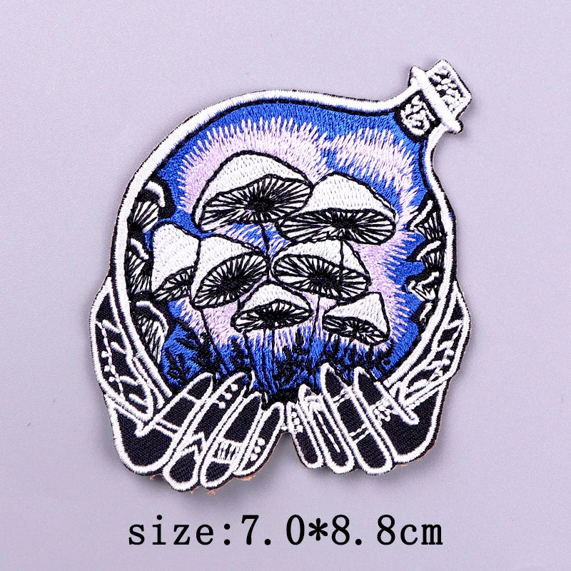 Nature & Wildlife Embroidered Iron-On Patch – Mountains, Animals & Adventure Design