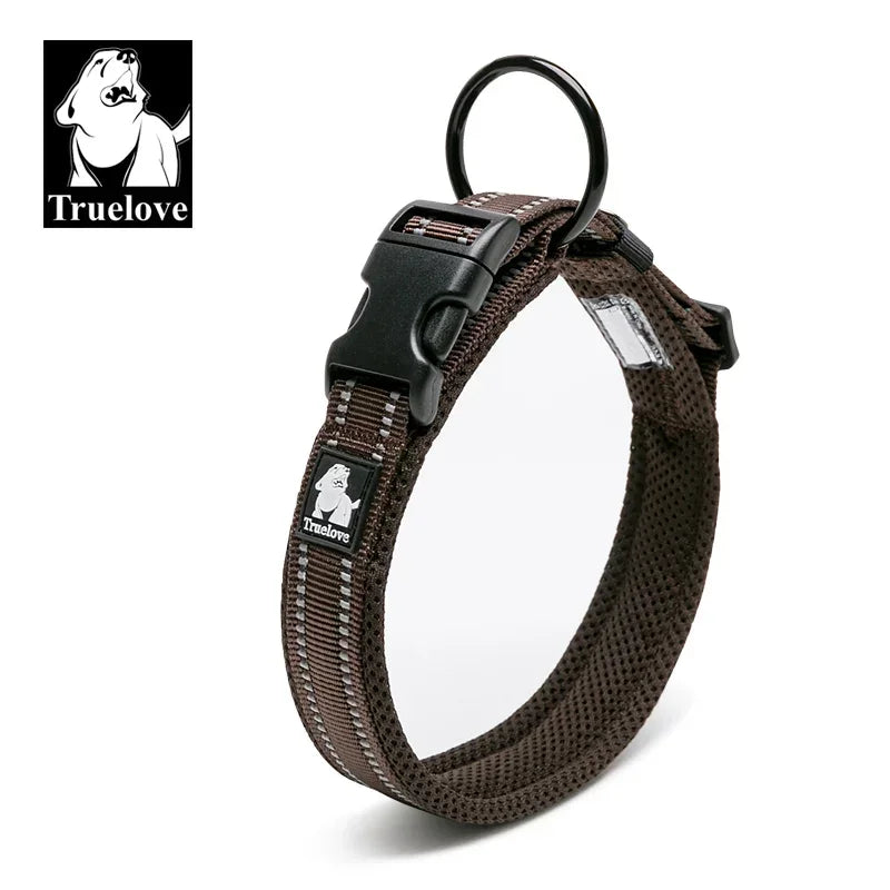 TrueLove Reflective Mesh Dog Collar – Adjustable, Heavy-Duty Nylon for All Breeds