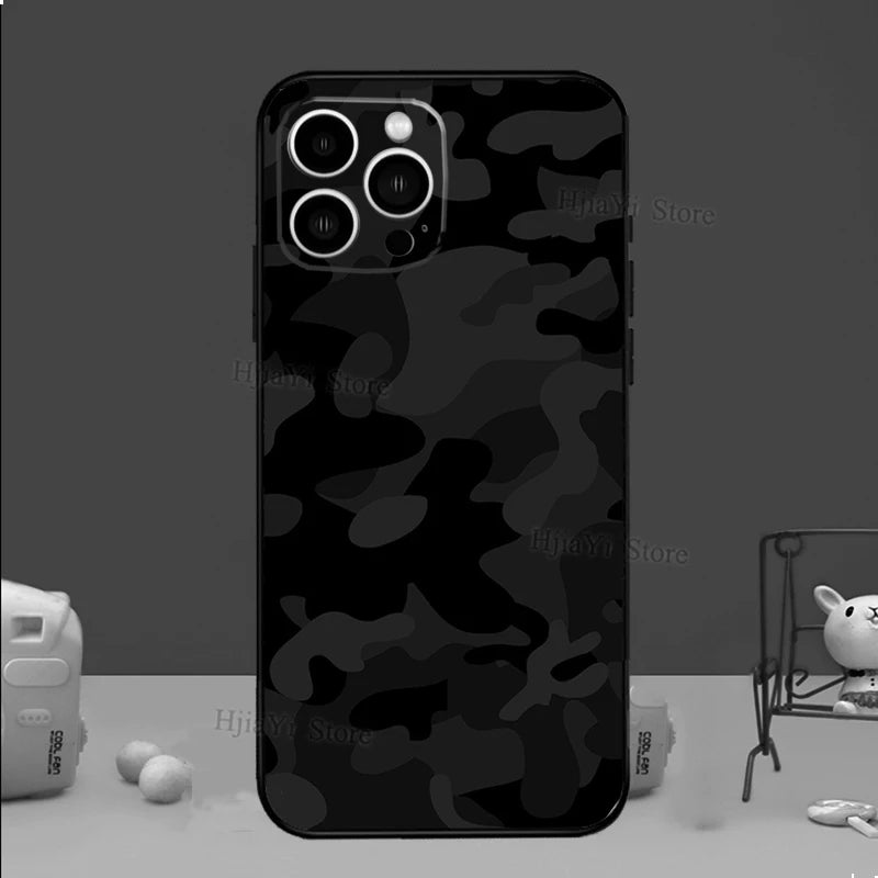 Military Army Camo iPhone Case – Rugged Cover for 7–16 Pro Max